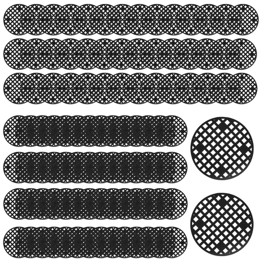 100 Pcs Plant Pot Mesh Hole Cover Flower Pot Invisible Rigid Round Plastic Bottom Grid Drainage Screens Bonsai Drainage Mesh Insert Round Mesh Screen Pot Bottom Gasket Prevent Soil Loss 1.8", Black