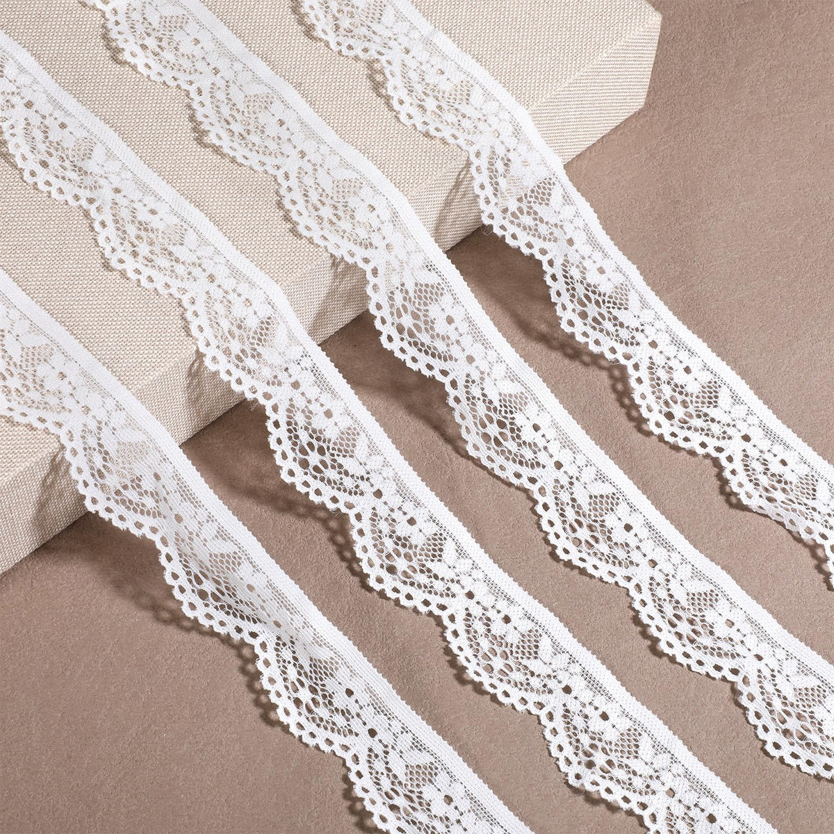 10 Yards 2.5cm White Lace Trim Ribbon Vintage Lace Ribbon for Sewing