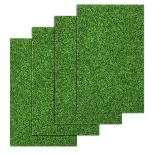 4 Pieces Fake Grass for Crafts 10 x 6 Inches Fairy Garden Artificial Grasses Miniature Fake Garden Grass DIY Turf Decoration