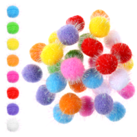 30 Piece Cat Pom Pom Balls 1.7-inch Cat Sparkle Fuzzy Ball Assorted Color Glitter Kittens Toy Balls Interactive Kitten Toy for Cats Exercise and Entertainment