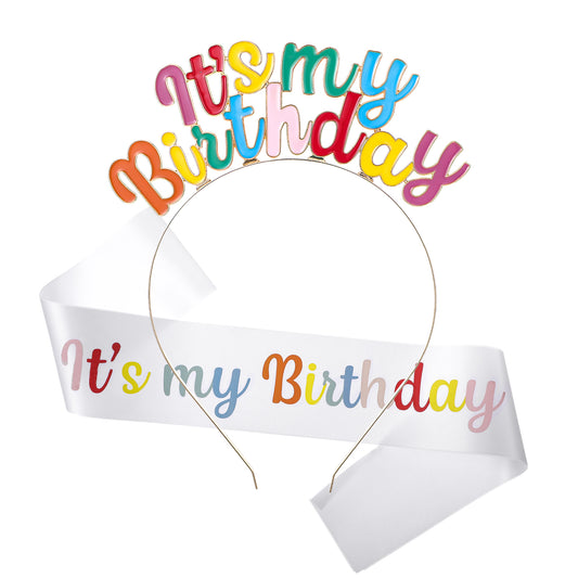 salbsever 2Pcs Birthday Sash for Women,Birthday Decorations Set Sash Accessories for Birthday Party Decorations