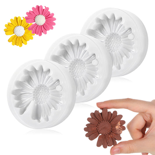 3 Pack Daisy Flower Candle Silicone Mold 3D Daisy Silicone Molds for DIY Candles, Handmade Soaps, Resin Crafts, Fondant Cake Decorations