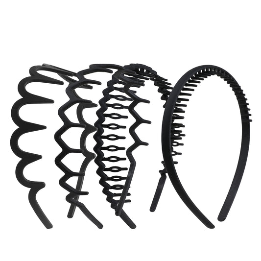 3 PCS Sharks Tooth Hair Comb, Headbands for Women Zig Zag Headbands Wavy Teeth Square Headband