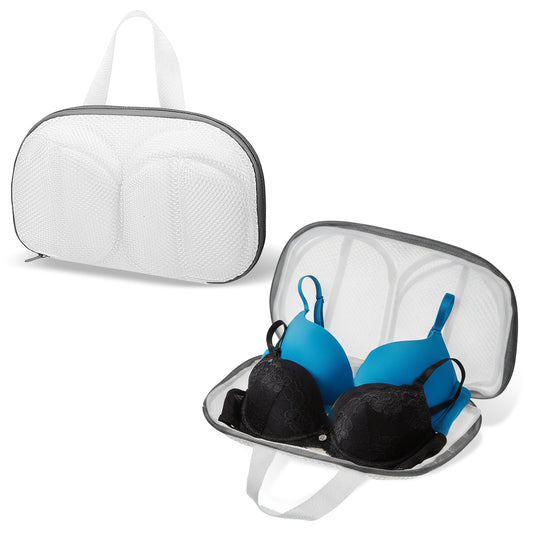 Bra Washing Bags for Laundry, 2 Pcs 15.7 ×10 Inch Large Bra Laundry Bags for Washing Machine with Zipper Mesh Lingerie Bags for Washing Delicates Underwear Brassiere (Grey, A to C Cup)