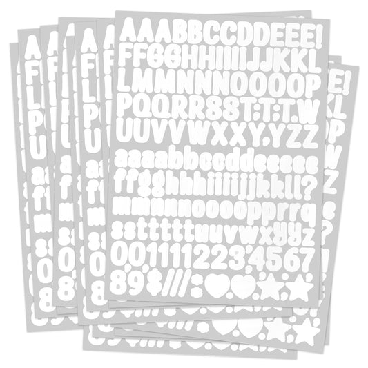 15 Sheet Small Letter Stickers 1/2 Inch White Vinyl Self Adhesive Alphabet Number Stickers Mailbox Numbers Sticker for Mailbox, Signs, Window, Door,Cars,Trucks,Business,Address Number