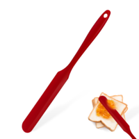 Jar Spatula, Heat Resistant Silicone Jar Scraper, 24 cm Long Narrow Sourdough Stirring Stick Non-Stick Mini Peanut Spreader for Scraping Icing Cream, Jam, Cake, Butter