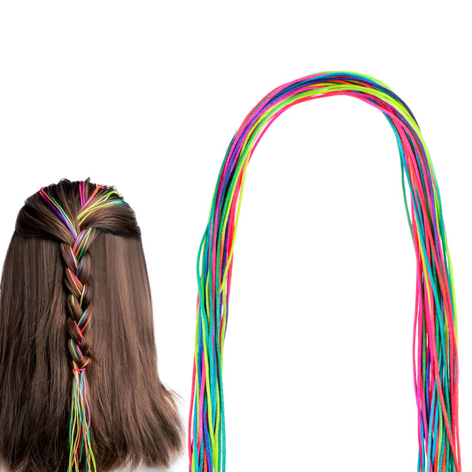 30 Pcs Hair Wrap String Colorful Hair Braiding Gradient Color Hairs Rope, rainbow braiding Hairstring Elastics Hairs Ties for Women Braids Accessories