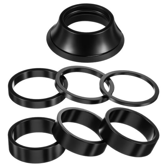 Bike Headset Spacer Aluminium Alloy Bicycle Stem Spacers MTB Road Bike Stem Headset Spacer Kit Fit for 1-1/8 Inch Stems (15mm 10mm 5mm 3mm 2mm, 7 Pcs)