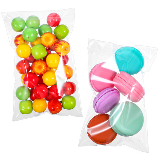 100 Pcs Self Sealing Cookie Bags, Clear Cookie Bags with Seal Self Adhesive Individual Cello Bags for Packaging Cookies Candy Treats