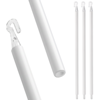 89cm Blind Wand Replacement, White Plastic Tilt Wand with Hooks Mini Blind Rod Stick Replacement for Vertical Blinds Cordless Curtains Window Shades