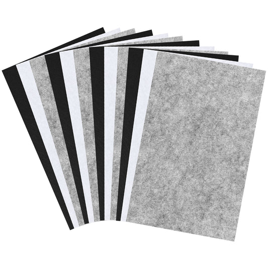 Felt Sheets for Crafts, 12 Pcs 8"x12" Thin Sewing Fabric Felt Sheets Craft Sheet Stiff Felts Paper Non-Woven Felts Fabric Sheet for DIY Art Crafts Sewing Projects Making Supplies (Black+White+Gray)