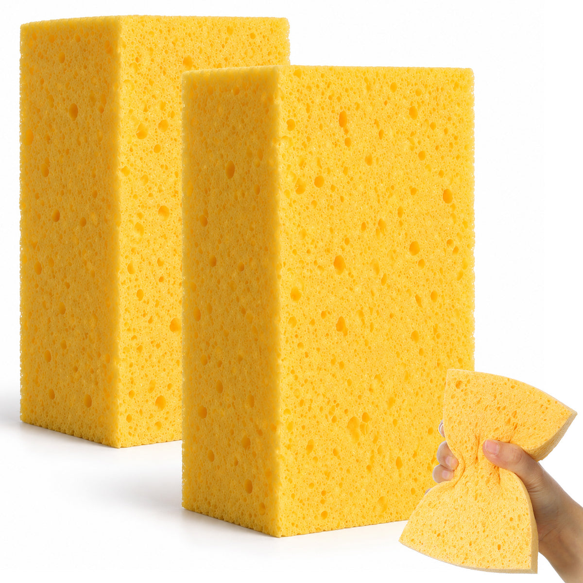 Large Sponges for Cleaning, 2 Pcs 6 x 4 x 2 Inch Reusable Kitchen Sponges