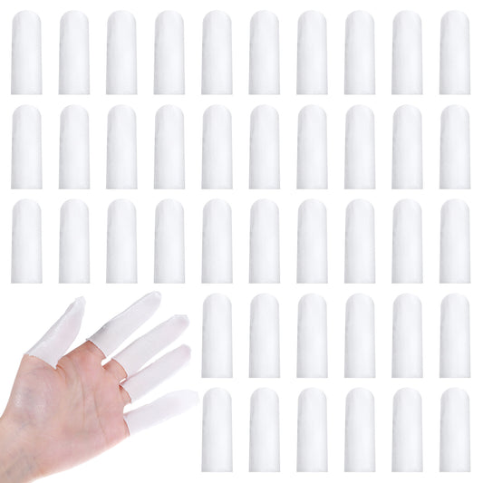 100 Pcs Cotton Finger Cots White Cloth Finger Cots Finger Toe Sleeves Finger Covers Fingertips Protective Cover Thumb Protector Toe Sleeves Thumb Covers Breathable