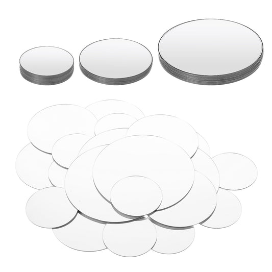 40 Pcs Round Mirror Sheets, Mirror Tiles Self Adhesive Acrylic, Mirror Stickers Stick on Mirrors, Flexible Mirror Sheets Acrylic Mirror Sheet Circle Acrylic Mirror, Small Craft Mirror Tiles, 3sizes