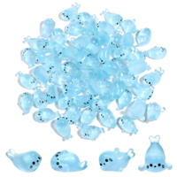 Styquenzer 60Pcs Glow in Dark Mini Resin Seal Figurines, Mini Animal Figurines Cute Luminous Seal Animals for Fairy Garden Aquarium Terrarium Decor 4 Styles