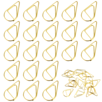 100 Pcs Gold Paper Clips Small Golden Paperclips Bookmarks Waterdrop Shaped Gold Paper Clamp for Books Photos Posters Notes