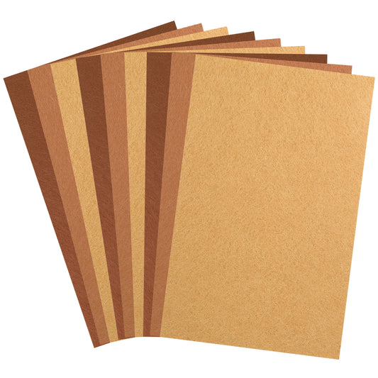8"X 12" Brown Felt Sheets for Crafts, 9 PCS Thin Sewing Felt Fabric Sheet Stiff Felts Paper Non-Woven Felts Fabric Craft Sheets for DIY Art Crafts Sewing Projects Making Supplies