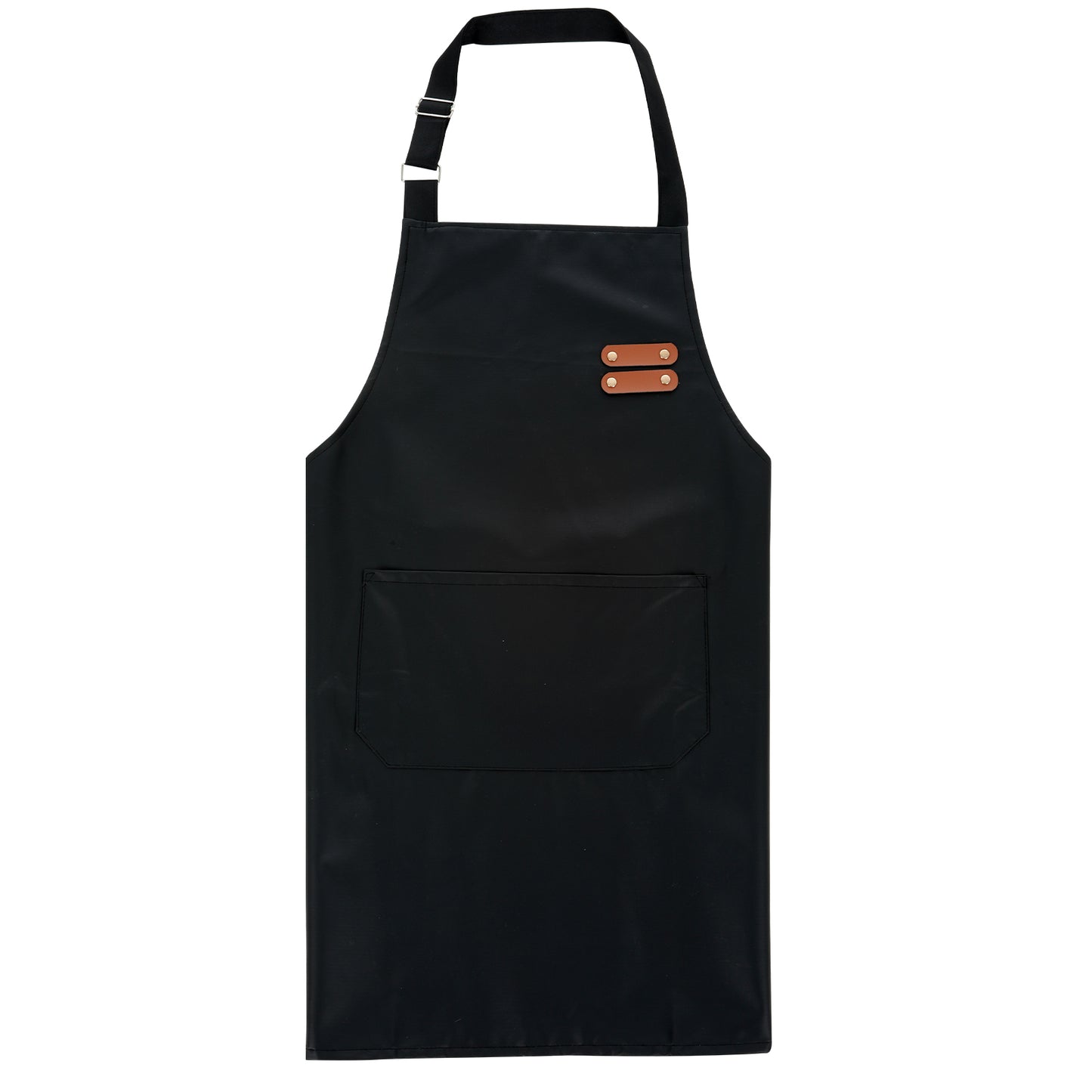 Trinkrittey Artificial Leather Apron Heavy Duty Work Apron Black Waterproof Apron with Large Pocket for Men & Women