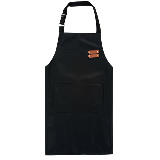 Trinkrittey Artificial Leather Apron Heavy Duty Work Apron Black Waterproof Apron with Large Pocket for Men & Women