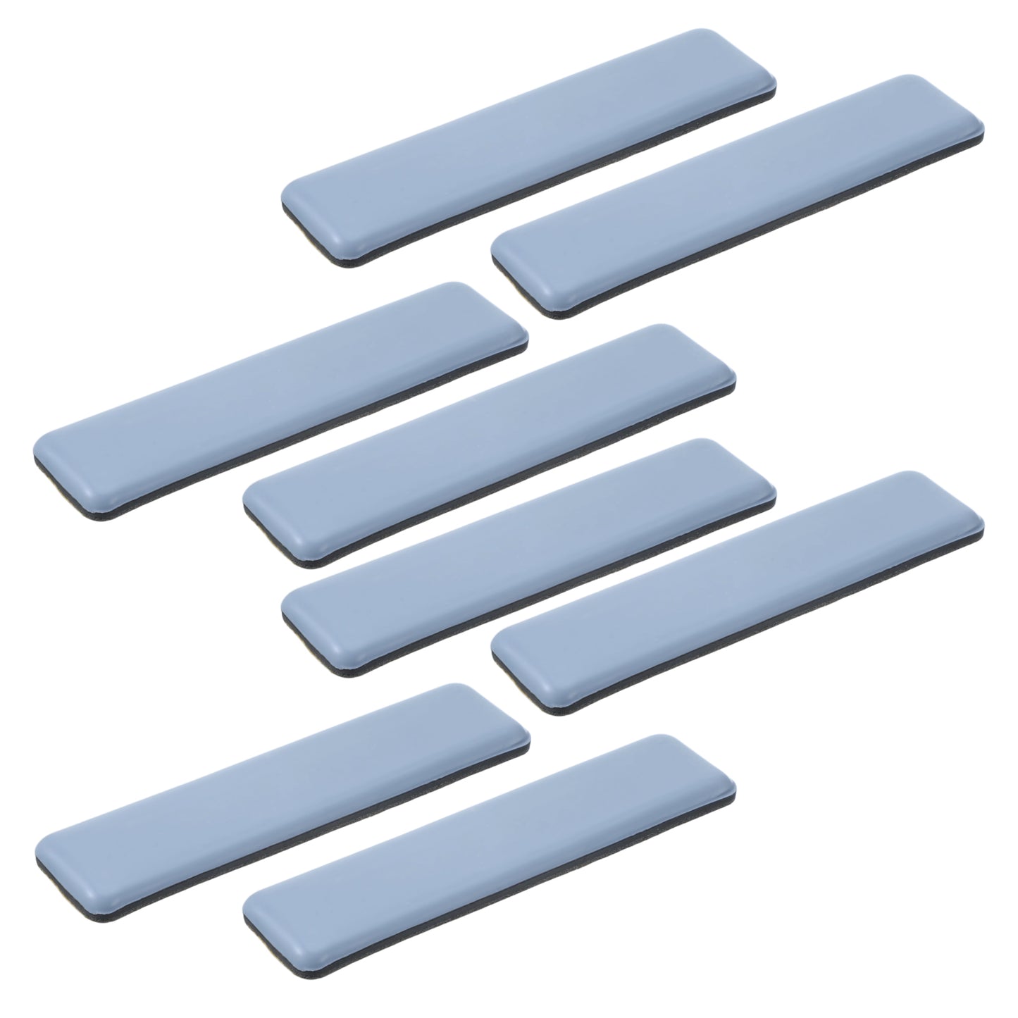 8pcs Rectangular Self-Adhesive Furniture Glides, 25x100mm Self Stick Furniture Sliders Strip Rectangle Self-Adhesive PTFE Gliders for Carpet Chair Sofa Hard Wood Floor