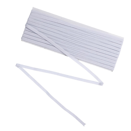10m White Elastic Band Cord, 6mm - 1/4" Flat Elastic Band for Sewing, Dressmaking, Haberdashery, Clothing and DIY Arts