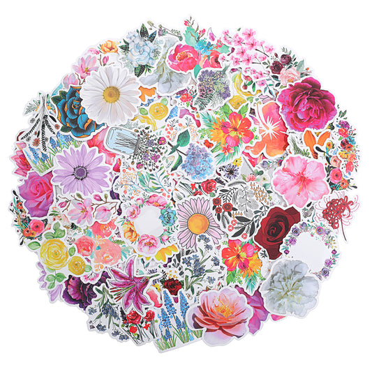 150 PCS Floral Stickers Flower Stickers Wildflower-Stickers Spring-Stickers for Adults for Journal, Scrapbook, Junk Journal, Collage - Waterproof Transparent for Resin, Craft & Scrapbook Supplies