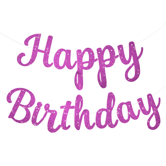 Happy Birthday Banners for Women, Glitter Happy Birthday Backdrop