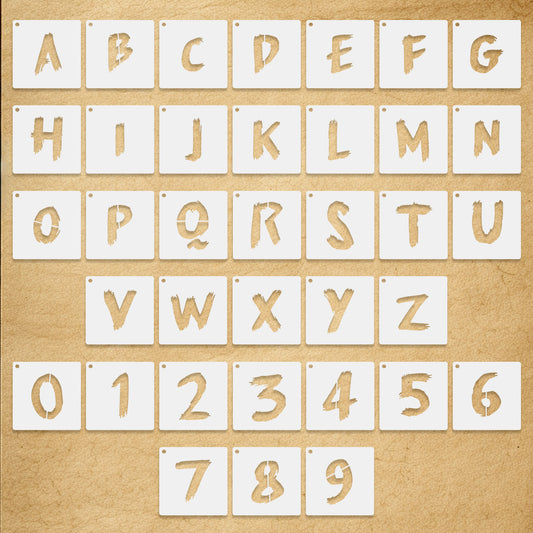 2.5 Inch 36 PCS Letter Stencils for Painting, Alphabet Stencils Reusable Numbers and Alphabet Stencils Alphabet Art Craft Stencils, Spray Painting Stencils for on Wood Wall Fabric Rock Chalkboard