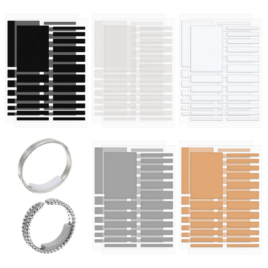 10 Sheets Ring Sizer Adjuster for Loose Ring 190pcs Invisible Ring Size Adjusters Soft Ring Guards Resizer for Women Men EVA Stickers Ring Spacer Stickers Jewelry Sizer Tightener Fit Wide Rings Tool