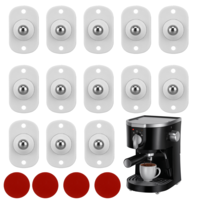 12 Pcs Self Adhesive Caster Wheels, Smooth Rotation Universal Roller Mini Caster Wheels 360° Swivel Sticky Pulley for Kitchen Furniture Storage Box Small Appliances