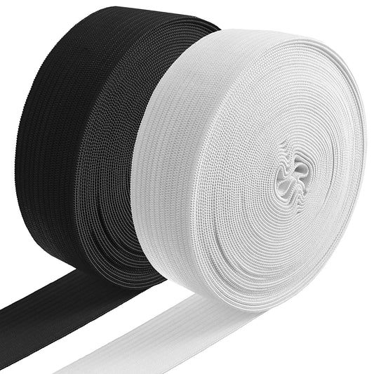 2 Rolls Elastic for Sewing Elastic Band for Sewing, Elastico para Costura, 3/4 Inch Wide Heavy Stretch High Elasticity Knit Elastic Band for Waistband Pants Dress Swimwear Belt 10 Yard