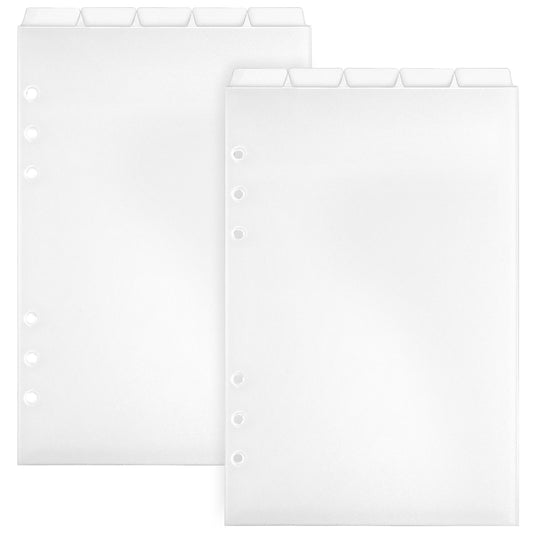 A5 Binder Dividers, 10 PCS 6 Ring A5 Planner Inserts Plastic Vertical Index Binder Divider Sheets Insertable Planner Divider Index Page for 6-Holes Ring Binders Notebooks, Clear