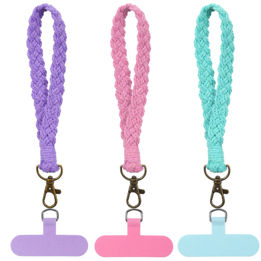 Xelsluthe 3 Pcs Phone Wrist Strap, CellPhone Lanyard with Tether Tab, Wrist Phone Lanyards, Universal Smartphone Wristlet Keychain for Women Men