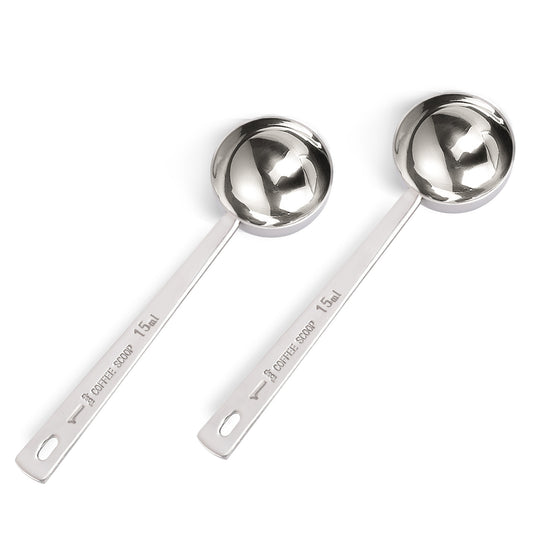 2Pcs Coffee Scoop 15 ML 1tablespoon Measuring Spoon Stainless Steel Measuring Spoons for Coffee Milk Tea Seasoning Cooking Baking