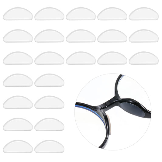 24 Pairs of Eyeglass Nose Pads, Silicone Glasses Nose Pads Adhesive Anti-Slip Pad 1mm Clear Non-Slip Self Adhesive Grips Glasses Replacement Cushion for Eyeglasses Sunglasses