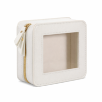 Clear Makeup Bags with Zipper, Small Clear Makeup Bag Transparent Toiletry Bag Portable Make Up Skincare Pouch Car Organizer Case(White)