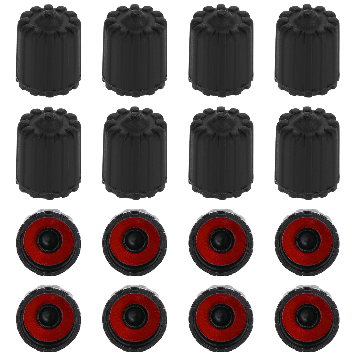 Tire Valve Caps, 16 Pcs Plastic Tire Valve Stem Caps Replacement Airtight Seal Dustproof Valve Stem Covers with O Rubber Ring Automotive Accessories Universal for Cars, Bike, Trucks, Motorcycles
