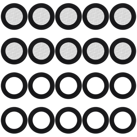 20 Pcs Shower Head Gasket, Shower Head Washer Showers Screen Filter Rubber Washer Stainless Steel Seal O Ring Hose Net 40 Mesh for 1/2" Fixed and Handheld Showers Heads