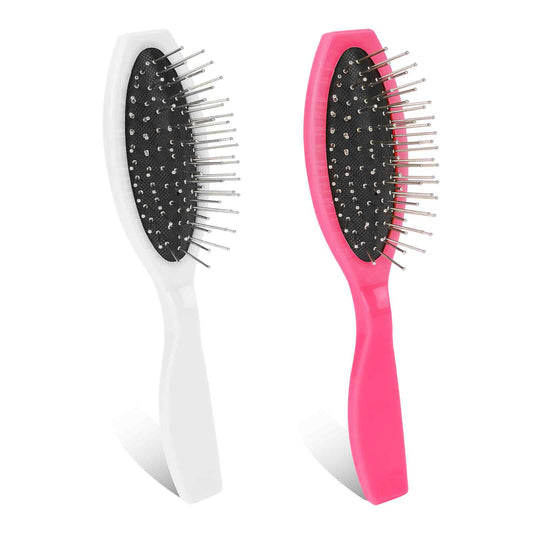 2 Pack Wig Brush, Wig Brushes for Synthetic Hair, Portable Wigs and Human Hair Stainless Steel Wig Wire Detangling Brushes Wig Brush Comb Professional Synthetic Hair Brush Extension Brushes for Women
