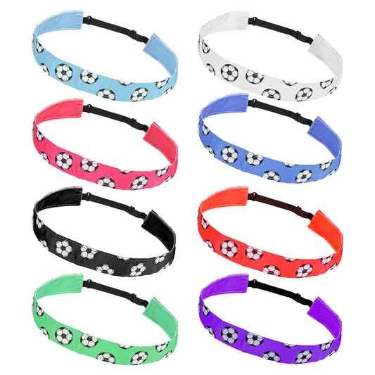 8 Pcs Soccer Headband for Girls Adjustable Football Hairband Non-Slip Soccer Headband for Girl Sport, Soccer Team Headbands Soccer Hair Bands Sports Headbands