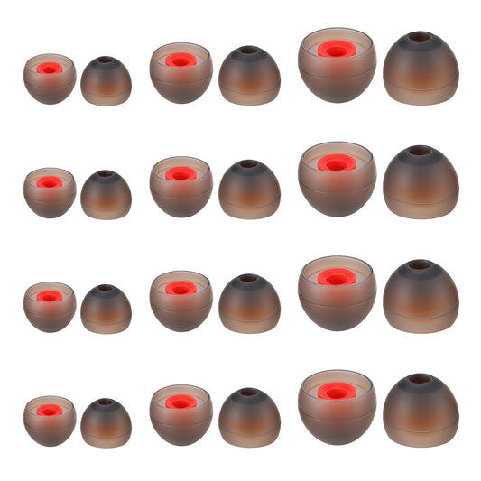 24Pcs Silicone Ear Bud Replacement Replacement Earbud Tips Earbud Covers Ear Cushion Ear Bud Rubber Tips for Earphone Inner Holes, 4.5mm to 6mm,3 Colors,3 Sizes