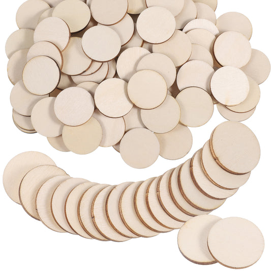 150 Pcs 1 Inch Round Wooden Discs, Unfinished Wood Slices Wood Circles Round Crafts Natural Wooden Cutout Ornaments for DIY Craft Art Supplies Projects Decorations