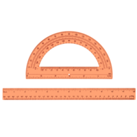 2 PCS Math Geometry Set Ruler and Protractor Set Plastic Ruler 30cm Mini Measuring Orange Rulers for Classroom School and Office Supplies