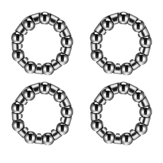 4 Pcs Bike Ball Bearings for Front and Rear Hub Wheel Bicycle Crank Ball Bearing Stainless Steel Bicycle Balls Bearings Retainer for Bicycles Mountain Bike 1/4” X 9 Balls