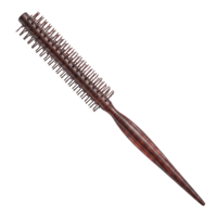 Small Round Brush for Bangs, 1.2 inch Diameter Natural Wood Round Brush with Nylon Pin Bristles, for Styling & Volumizing Blowouts Thin, Thick, Curly Hair - 1 Piece