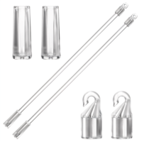2PCS 12 Inches Blind Wand Replacement with Hook Vertical Blinds Replacement Parts Clear Blinds Stick with Hook and Handle Curtain Stick Blind Tilt Wand for Windows Curtain Door Shades Opener Accessory