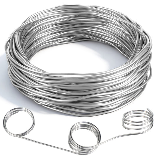 Aluminum Craft Wire, 66 Feet Bendable Wire for Jewelry Making, Metal Wires, Craft Wires for Sculpting, DIY Crafts, Jewelry Making, Floral Wreath Crafts (20mx1.5mm, Silver)