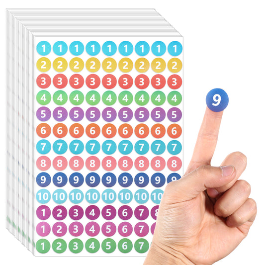 24 Sheets 1to10 Consecutive Number Stickers Self Adhesive Numbers Labels 2808Pcs 0.8 Inch Colourful Number Sticker Small Round Numbered Stickers for Office Home Kitchen Organizing Storage Boxes