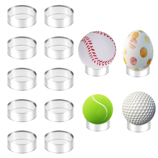10 PCS 1.8 Inch Clear Sphere Display Stand, Clear Round Plastic Baseball Ring Stands Acrylic ClearSmall Round Baseball Ring Stands, Baseball-Stand ClearSphere Holder for Decorative Eggs Crystal Ball