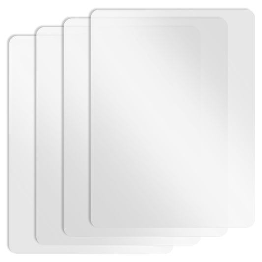4Pcs Clear Plastic Placemats 17 X 11 Inch Matte Transparent Heat Resistant Washable Table Mats, Vinyl Placemats Wipeable Large Clear Tables Mat for Hard Plastic Table Protector Dining Kitchen Crafting